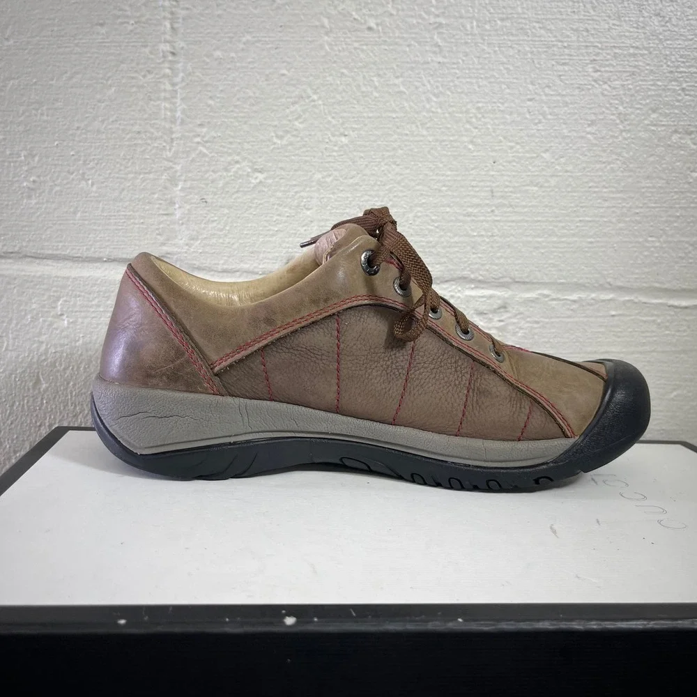 Keen Presidio Brown Leather Comfort Walking Shoes Lace up Women's‎ 8.5 US/6 UK